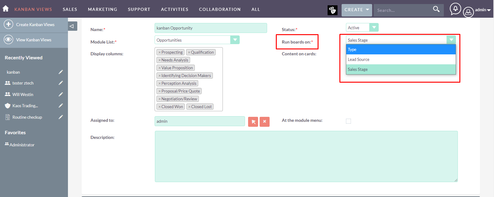 Kanban Views | SuiteCRM Module